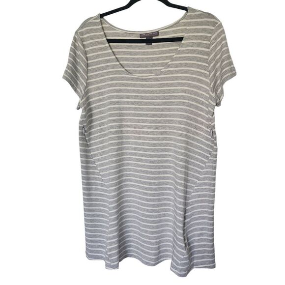 A Pea In The Pod Maternity Womens Maternity Zip Side Striped Top Size Large - Picture 1 of 6